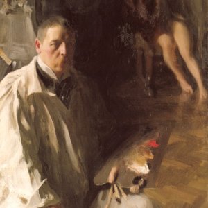 Self portrait with a model
