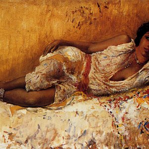 Moorish Girl Lying On A Couch Rabat Morocco