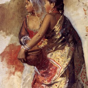 Sketch Two Nautch Girls