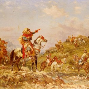Arab Warriors On Horseback