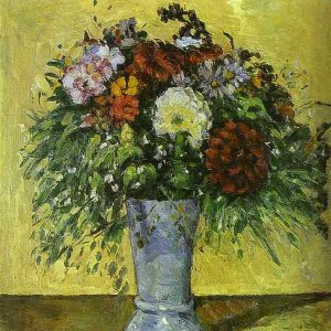 Flowers in a Blue Vase