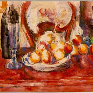 Still Life - Apples, Bottle and Chairback