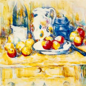 Still Life with Apples, a Bottle, and a Milk Pot