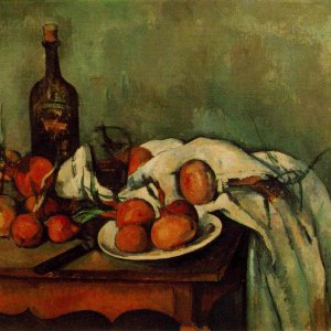 Still Life with Onions and Bottle