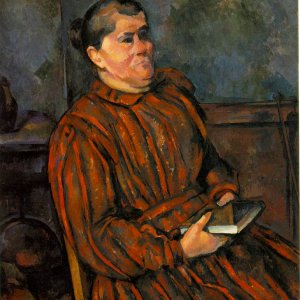 Woman in a Red-Striped Dress