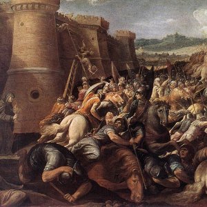 St. Clare With The Scene Of The Siege Of Assisi