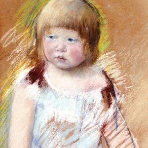 Child with Bangs in a Blue Dress