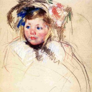 Head of Sara in a Bonnet Looking Left
