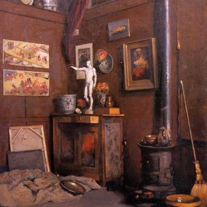 Interior of a Studio with Stove