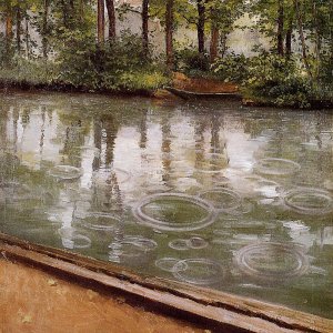 Riverbank in the Rain