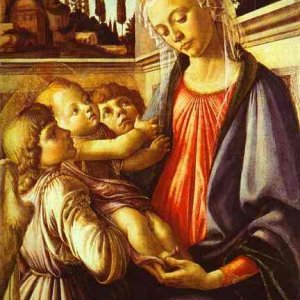 Madonna and Child and Two Angels