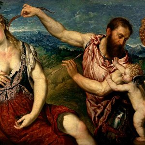 Allegory with the love of Mars and Venus