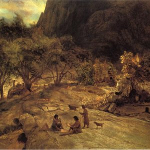 Mariposa Indian Encampment, Yosemite Valley - California