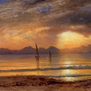 Sunset over a Mountain Lake