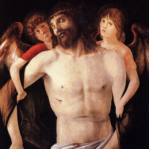 The dead Christ supported by two Angels