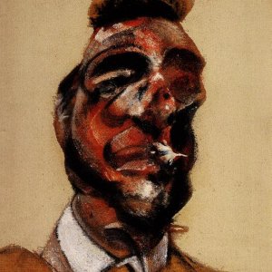 Three Studies for Portrait of George Dyer on light ground - left
