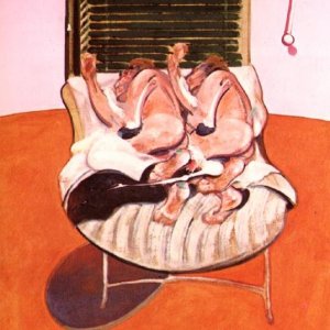 Two figures Lying on a Bed with Attendants - center