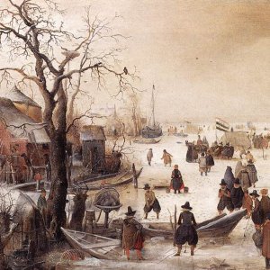 Winter Scene On A Canal