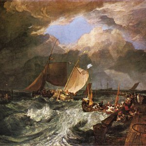 Calais Pier, with French Poissards Preparing for Sea: an English Packeet Arriving
