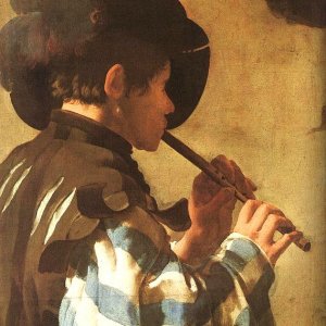 Boy Playing a Fife