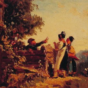 Swabian Girls at a Garden Fence