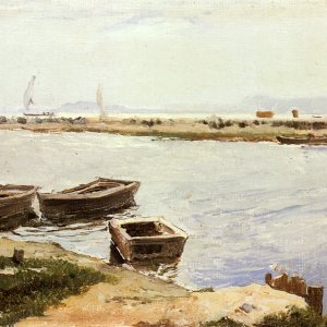 Three Boats By A Shore