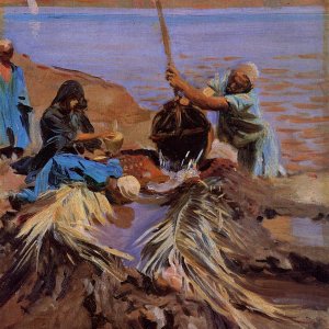 Egyptians Raising Water From The Nile