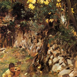 Girls Gathering Blossoms, Valdemosa, Majorca