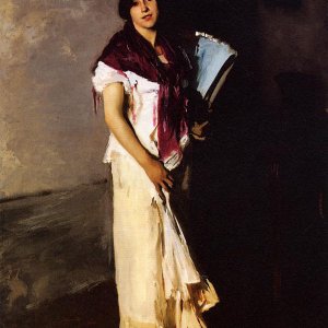 Italian Girl with Fan