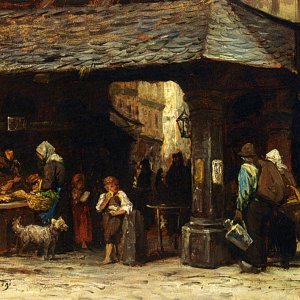 A Market Scene In Frankfurt