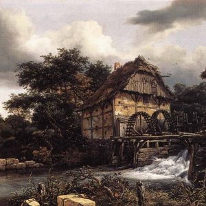 Two Water Mills And Open Sluice