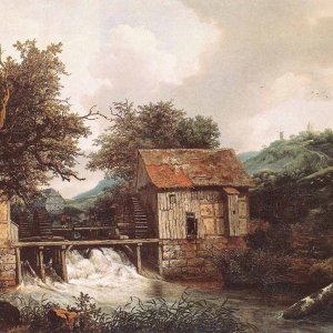Two Watermills And An Open Sluice Near Singraven