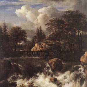 Waterfall in A Rocky Landscape
